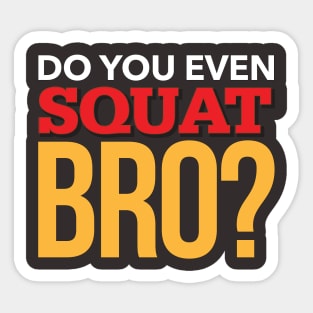 Do You Even Squat Bro? Fitness Design Sticker